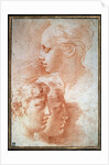 Study of the heads, c1527 by Parmigianino