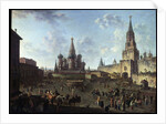 The Red Square in Moscow, 1801. by Fyodor Yakovlevich Alexeev