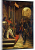Saint Sebastien before the Emperors Diokletian and Maximian, late 15th century by Josse Lieferinxe