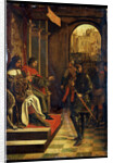 Saint Sebastien before the Emperors Diokletian and Maximian, late 15th century by Josse Lieferinxe