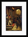 Saint Sebastien before the Emperors Diokletian and Maximian, late 15th century by Josse Lieferinxe