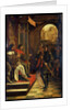 Saint Sebastien before the Emperors Diokletian and Maximian, late 15th century by Josse Lieferinxe