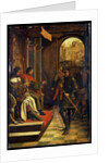 Saint Sebastien before the Emperors Diokletian and Maximian, late 15th century by Josse Lieferinxe