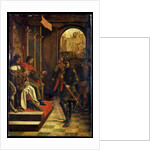 Saint Sebastien before the Emperors Diokletian and Maximian, late 15th century by Josse Lieferinxe