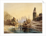 Skating Rink on a River, 1855. by Anton Doll