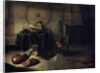 Melancholy II (Scientist in his studio), Dutch painting of 17th century by Isaak de Jouderville