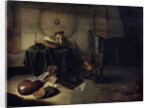 Melancholy II (Scientist in his studio), Dutch painting of 17th century by Isaak de Jouderville