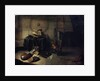Melancholy II (Scientist in his studio), Dutch painting of 17th century by Isaak de Jouderville