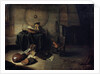 Melancholy II (Scientist in his studio), Dutch painting of 17th century by Isaak de Jouderville