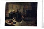 Melancholy II (Scientist in his studio), Dutch painting of 17th century by Isaak de Jouderville