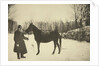 Russian author Leo Tolstoy with a horse, Yasnaya Polyana, near Tula, Russia, 1905. by Sophia Tolstaya