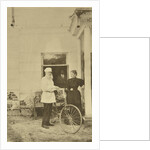 Russian author Leo Tolstoy with a bicycle, Russia, 1890s by Sophia Tolstaya