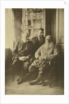 Russian author Leo Tolstoy with politician Mikhail Stakhovich and Mikhail Sukhotin, Russia, 1900s by Sophia Tolstaya