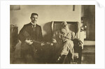 Russian author Leo Tolstoy with the balalaika player Boris Troyanovsky, Russia, 1909 by Sophia Tolstaya
