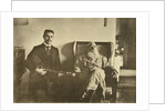 Russian author Leo Tolstoy with the balalaika player Boris Troyanovsky, Russia, 1909 by Sophia Tolstaya