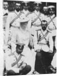 Tsar Nicholas II and Tsarina Alexandra Fyodorovna of Russia with a group of army officers, c1904 by Unknown