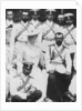 Tsar Nicholas II and Tsarina Alexandra Fyodorovna of Russia with a group of army officers, c1904 by Unknown