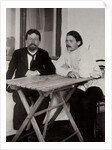 Anton Chekhov and Maxim Gorky, Russian authors, 1900. by Leonid Sredin