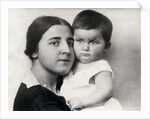 Nadezhda Alliluyeva, second wife of Josef Stalin, and their daughter Svetlana Alliluyeva, 1927 by Unknown