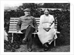 Russian Bolshevik leader Vladimir Lenin and Nadezhda Krupskaya, Gorki, USSR, 1922 by Unknown