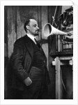 Russian Bolshevik leader Vladimir Lenin at a radio recording in the Kremlin, Moscow, Russia, 1919 by Unknown