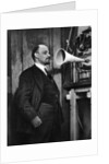Russian Bolshevik leader Vladimir Lenin at a radio recording in the Kremlin, Moscow, Russia, 1919 by Unknown