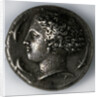 Silver tetradrachma from Syracuse (obverse: a goddess with dolphins), 5th-4th century BC by Unknown