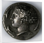 Silver tetradrachma from Syracuse (obverse: a goddess with dolphins), 5th-4th century BC by Unknown