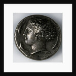 Silver tetradrachma from Syracuse (obverse: a goddess with dolphins), 5th-4th century BC by Unknown
