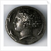 Silver tetradrachma from Syracuse (obverse: a goddess with dolphins), 5th-4th century BC by Unknown