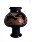 Red-figure psykter (wine cooler) with a symposium scene, Ancient Greek, c505-c500 BC by Euphronios