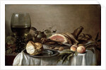 Breakfast with Ham, 1647. by Pieter Claesz
