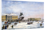 Monument of Peter the Great in the Senate Square of St Petersburg, Russia, winter, 1822 by Anonymous