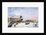 Monument of Peter the Great in the Senate Square of St Petersburg, Russia, winter, 1822 by Anonymous