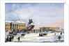 Monument of Peter the Great in the Senate Square of St Petersburg, Russia, winter, 1822 by Anonymous
