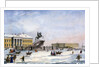 Monument of Peter the Great in the Senate Square of St Petersburg, Russia, winter, 1822 by Anonymous