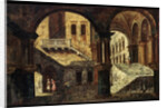 Courtyard with a Staircase, 1730s by Michele Marieschi