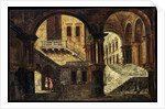 Courtyard with a Staircase, 1730s by Michele Marieschi