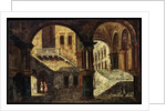 Courtyard with a Staircase, 1730s by Michele Marieschi