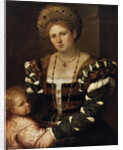 Portrait of a Lady with a Boy, 1530s by Paris Bordone