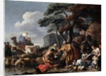 Jacob burying the strange gods under the oak by Shechem, 17th century by Sébastien Bourdon