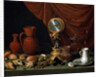 Still Life with a Clock, 1652. by Antonio Pereda y Salgado