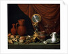 Still Life with a Clock, 1652. by Antonio Pereda y Salgado