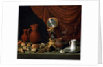 Still Life with a Clock, 1652. by Antonio Pereda y Salgado