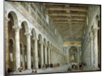 Interior of the Basilica of St Paul Outside the Walls in Rome, c1750 by Giovanni Paolo Panini