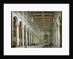 Interior of the Basilica of St Paul Outside the Walls in Rome, c1750 by Giovanni Paolo Panini