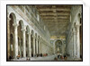 Interior of the Basilica of St Paul Outside the Walls in Rome, c1750 by Giovanni Paolo Panini