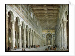 Interior of the Basilica of St Paul Outside the Walls in Rome, c1750 by Giovanni Paolo Panini