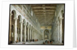 Interior of the Basilica of St Paul Outside the Walls in Rome, c1750 by Giovanni Paolo Panini