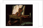 Still Life with a Violin, 19th century by Pierre Justin Ouvrie